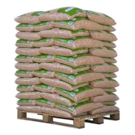 Holzpellets - DIN Pellets - Palette mit 65 Säcken zu 15 kg