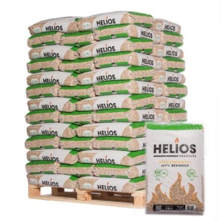 Holzpellets-Helios - 1/2 Holzpalette mit 35 Säcken zu 15 kg
